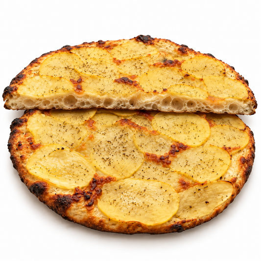 Focaccia alle patate aperta del panificio Perrone