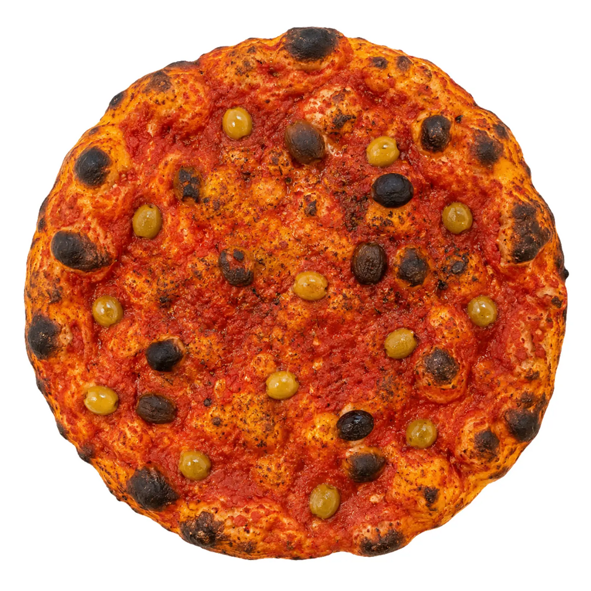 Focaccia al pelato di Matera con pomodoro e olive vista dall'alto - Panificio Perrone