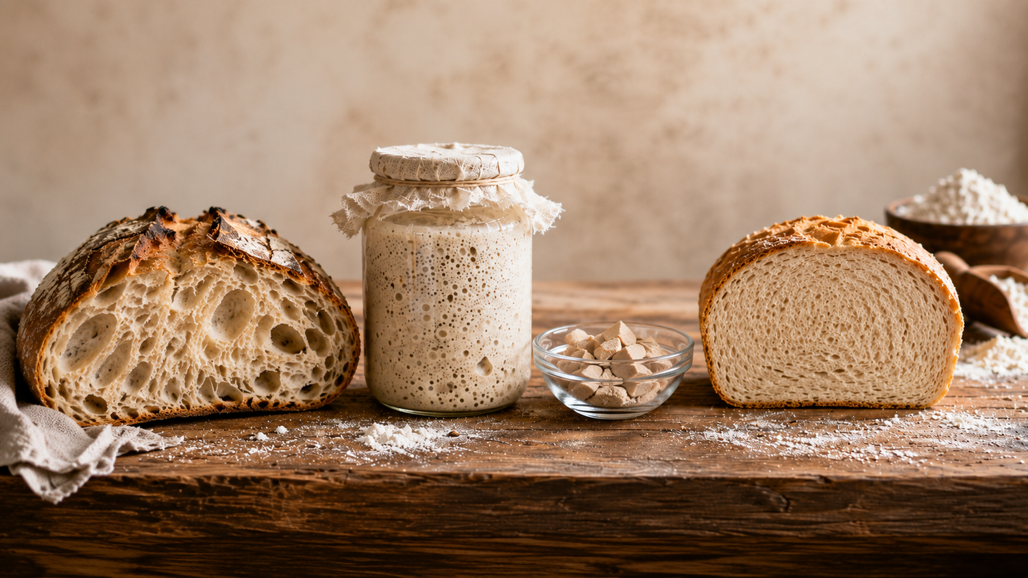 Differenza tra lievito madre e lievito di birra nel pane